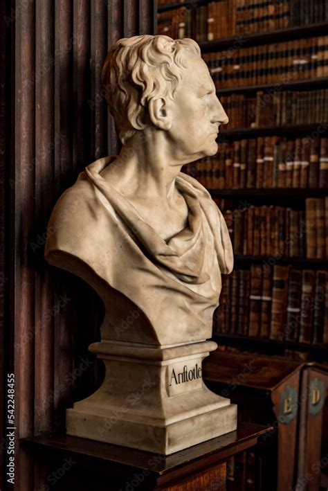 Bust of Aristotle in Long Room of Trinity College Old Library in Dublin ...