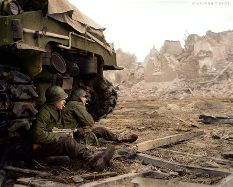 These gorgeous colorized photos of the front lines of WW2 bring the ...