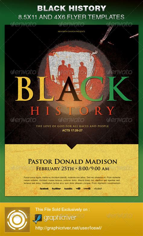 Black History Church Flyer Template by loswl | GraphicRiver