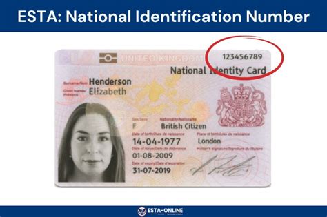 National Identification Number in the ESTA application