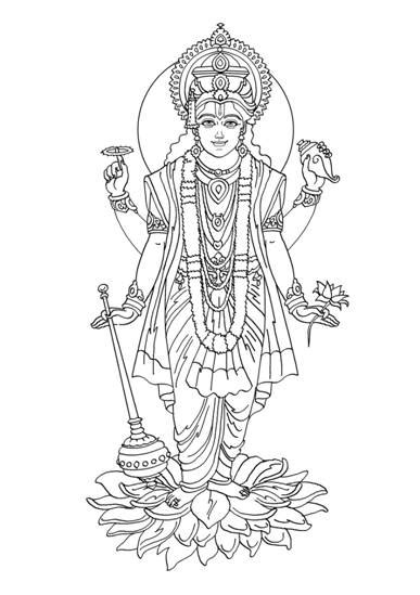 Lord Vishnu Coloring Pages - Learny Kids