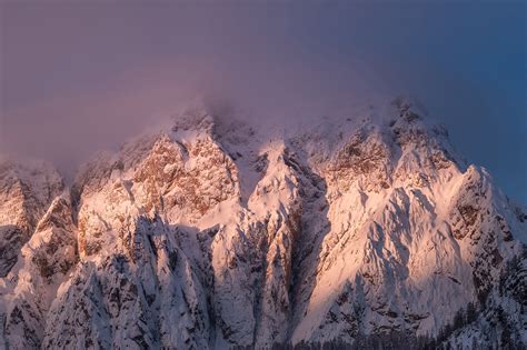 Sunrise in the mountains covered with snow (217787) | Nature | Design Bundles