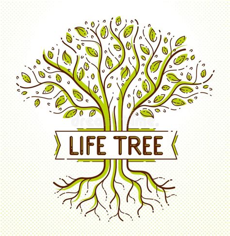 Tree of Life, Life and Death, the Cycle of Life, Vector Logo Drawing in ...