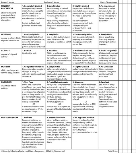 Pdf Braden Braden Scale | Nursing school notes, Nursing students, Lpn student