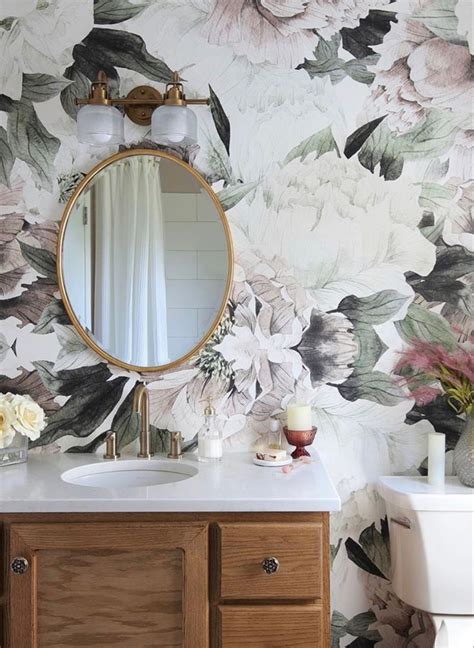 Bathroom Accent Wall Ideas | Small bathroom wallpaper, Floral bathroom wallpaper, Bathroom ...