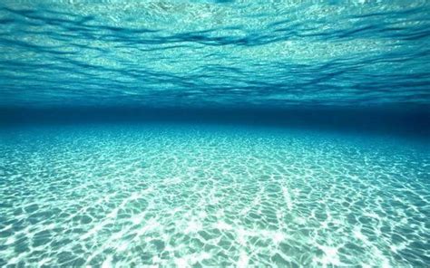 an underwater view of the ocean with clear blue water and sunlight ...