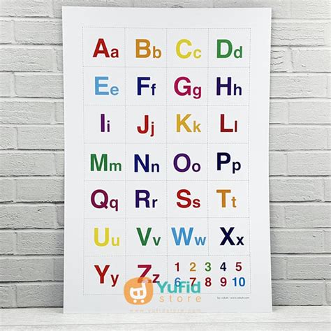 Poster Belajar Huruf Abjad A-Z Kapital Dan Kecil – Yufid Store Toko Muslim