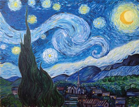 Saatchi Art: Vincent van Gogh - Starry night Painting by Marjan Ugljevarevic