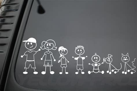 WHITE COLOR FAMILY STICK CUSTOM STICKER CAR WINDOW VINYL DECAL