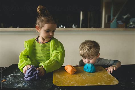 "Toddler Boy Eating Play Dough Craft" by Stocksy Contributor "Courtney Rust" - Stocksy