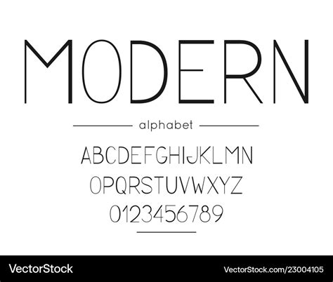 Modern font and alphabet type with letters Vector Image