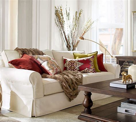 PB Comfort Roll Arm Slipcovered Sofa - Ivory (212 cm) | Pottery Barn AU