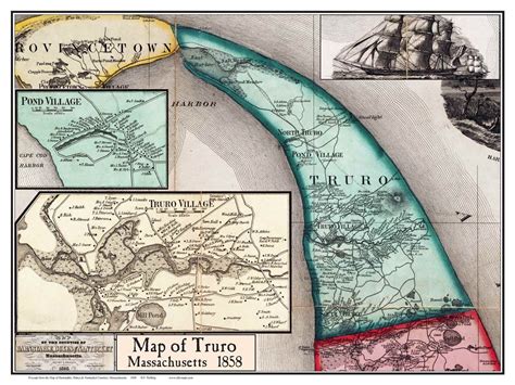 Map of Truro, MA from 1858 | Sand castle, The dunes