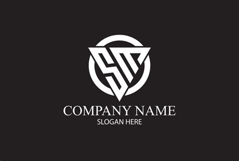 Premium Vector | A black and white logo with the letters sm and s on a ...