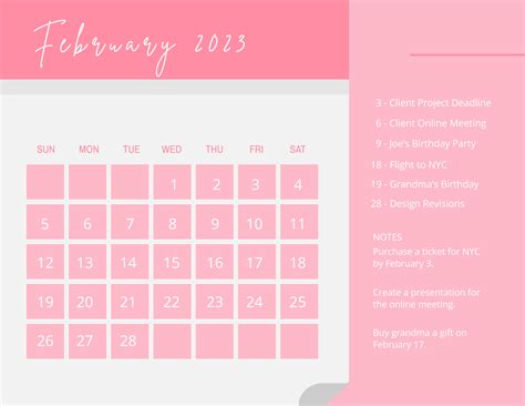 February 2023 Calendar