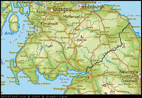 Map of Scottish Borders, Scotland Map