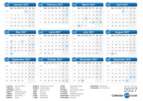 Calendar 2027