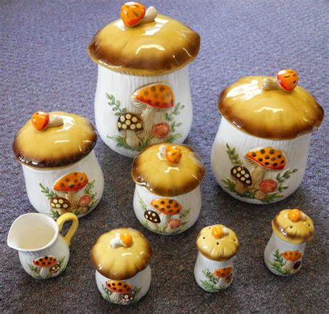 "1970's" mushroom canister set | Vintage mushroom decor, Vintage ...