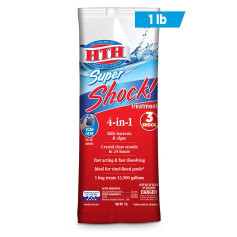 HTH Super Shock! Pool Shock Treatment to boost chlorine levels and kill ...