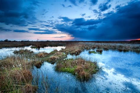 Storm Clouds Over Lake at Sunset Stock Image - Image of cloud, drenthe: 31934013