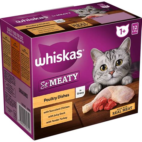 Whiskas Oh So Meaty Poultry Dishes Adult Wet Cat Food 12 Pack | Woolworths