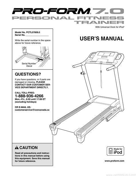 Proform Treadmill User Guide