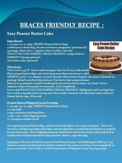 braces friendly recipe | Braces friendly recipes, Easy peanut butter ...