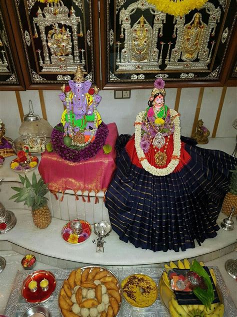 Gowri#Ganesha.. | Goddess decor, Pooja room design, Gowri festival