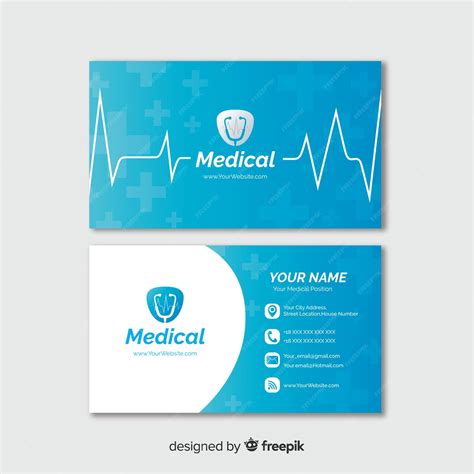 Premium Vector | Business card with medical concept in professional style