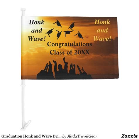 Graduation Honk and Wave Drive By Car Parade Decor Car Flag | Zazzle | Car flags, Honking ...