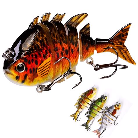 Multi Section 3d Eyes Fishing Lure With Double Hooks Sinking Artificial ...