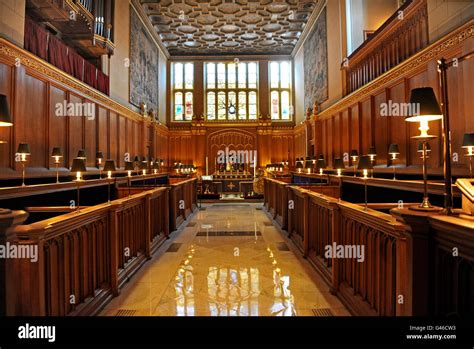 General view of the interior of the Royal Chapel in St James' Palace ...