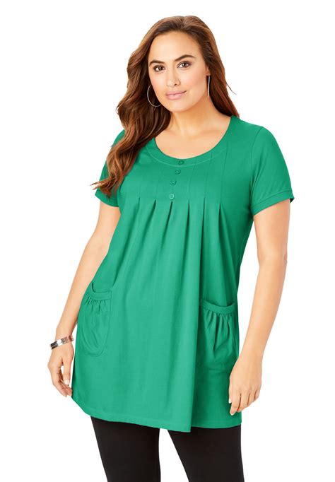 Roaman's - Roaman's Women's Plus Size Two-Pocket Soft Knit Tunic ...