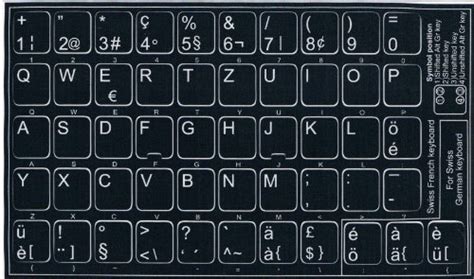 Keyboard Stickers Self-adhesive Swiss German Layout Black Background- Buy Online in South Africa ...