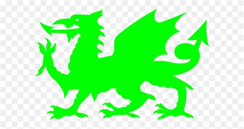 Welsh Green Dragon Clip Art - Dragon Silhouette PNG - FlyClipart