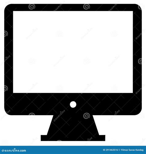 Computer Screen Icon on White Background. Stock Illustration - Illustration of office, desktop ...