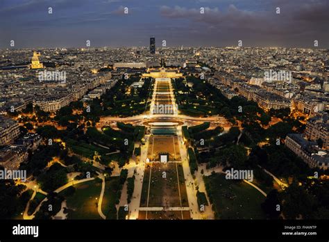 Paris city skyline rooftop view at night, France Stock Photo - Alamy