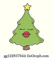 1 Sexy Red Lips Christmas Tree Cartoon Character Clip Art | Royalty Free - GoGraph