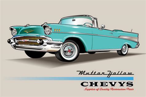 1957 Chevy Convertible Surf Green Car Poster-MH-2038-Poster