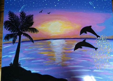 Dolphin Scenery Drawing | PeepsBurgh.Com