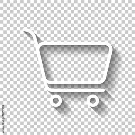 Shopping cart icon. Simple linear icon with thin outline. White - Buy ...