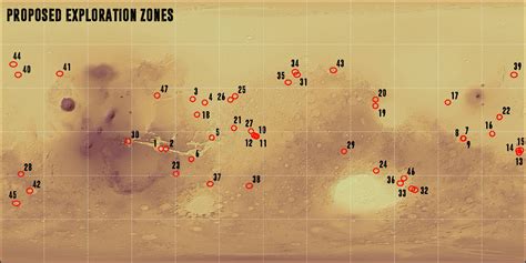 Map Contest: Proposed Mars Landing Sites – The Map Room