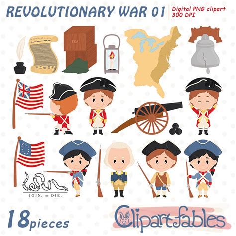 REVOLUTIONARY WAR Clipart, American History, Washington George Illustration, Boston Tea Party ...