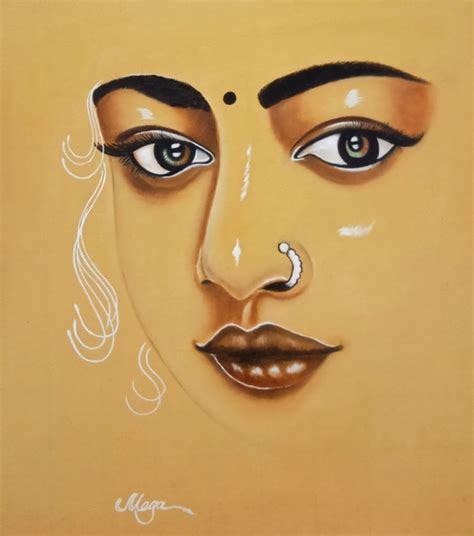 Buy Painting Woman Face Painting Artwork No 16048 by Indian Artist ...