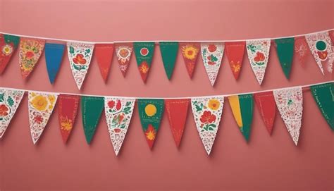 Premium Photo | Mexican Paper Bunting Papercut Flag Design