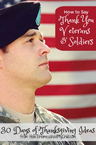 Thank You Veterans & Soldiers Notes Day 6-30 Days of Thanksgiving Ideas