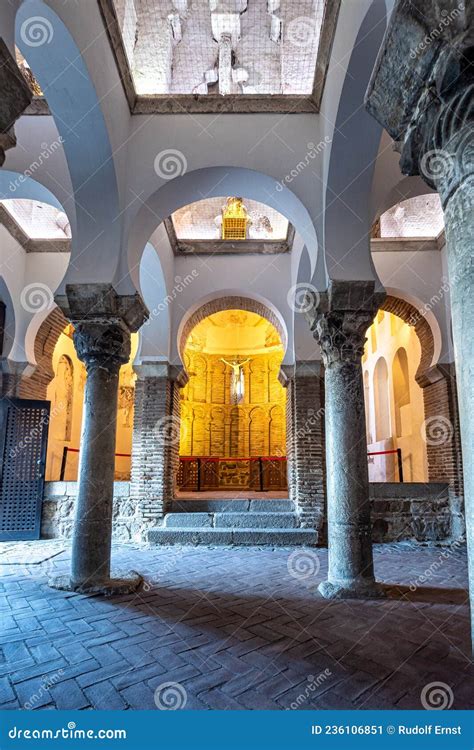 Interior of the Mosque of Cristo De La Luz in Toledo, Spain Stock Image ...