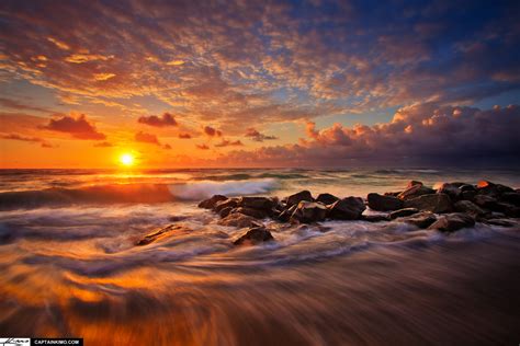 Boynton Beach Ocean Inlet Rushing Wave at Sunrise