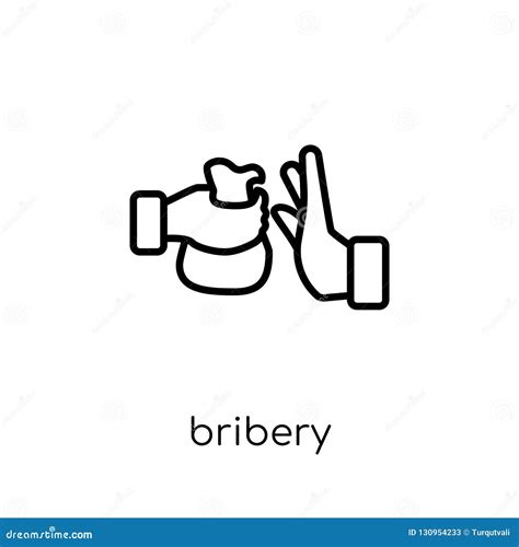 Bribery Icon. Trendy Modern Flat Linear Vector Bribery Icon on W Stock Vector - Illustration of ...