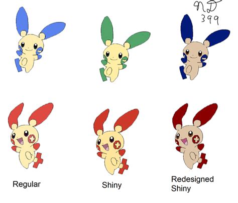 Plusle and Minun Shiny Redesigns : r/MandJTV